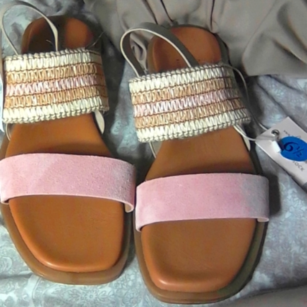 NWT Women's size 6.5 Mila Paoli leather stock sandals made in Italy